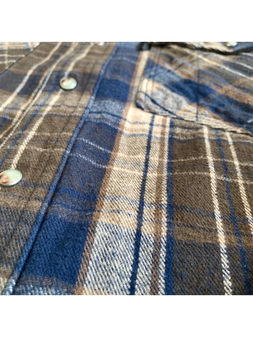 Five Brother Large Heavy Weight Long Sleeve Plaid Flannel Snap Shirt Jacket